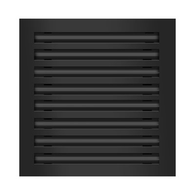 BUILDMART - 16x16 Black Modern AC Vent Cover - Standard Linear Slot Diffuser - Register Grille
