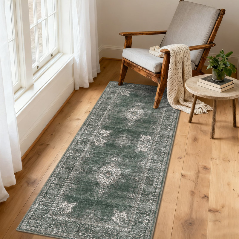 Area Rugs for Living Room Floral Vintage Area Rugs Soft Non Slip  Rug Machine Washable Distressed Vintage Rug for Bedroom Dining Room