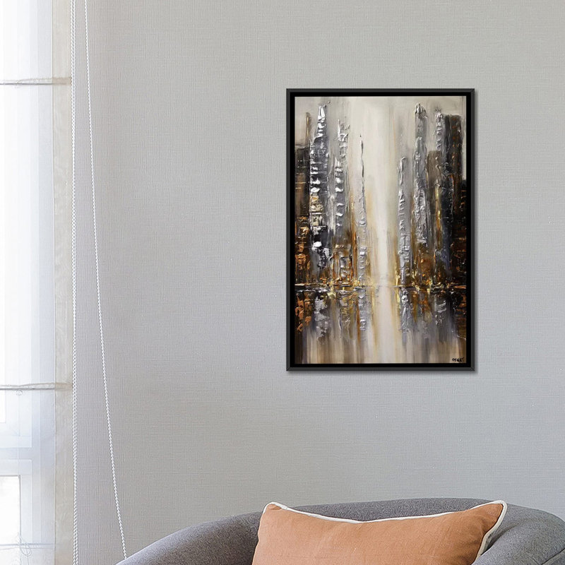 «Swiger Silver City», impression sur toile, H 26 po x l 18 po x p 1,5 po, Toile avec cadre noir, Pas de tapis