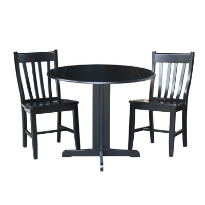 Solid Wood Solid Wood Top Pedestal Dining Set