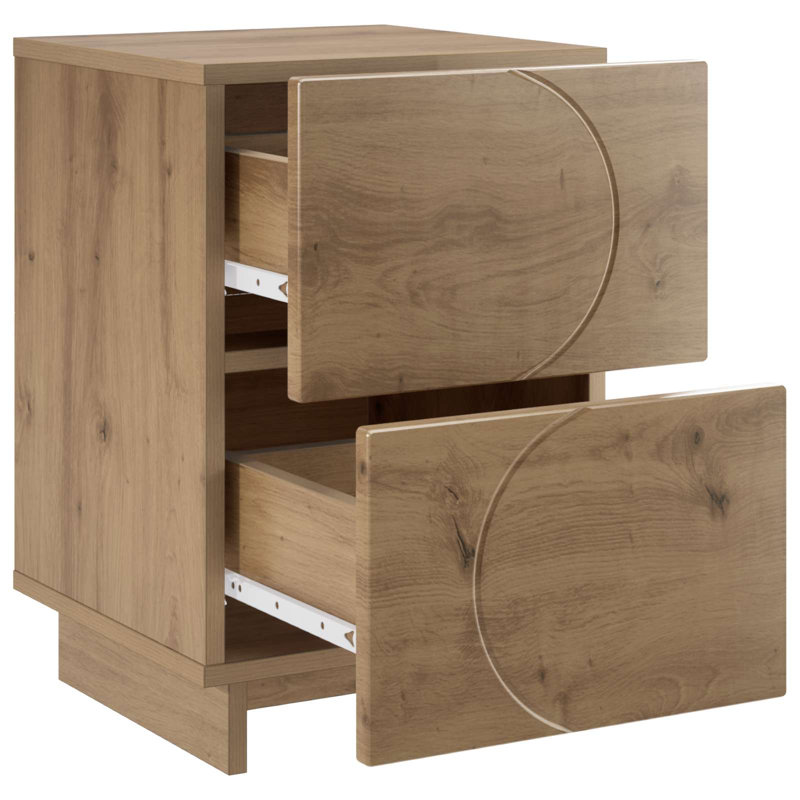 33.5 cm W Bedside Table, Artisan Oak