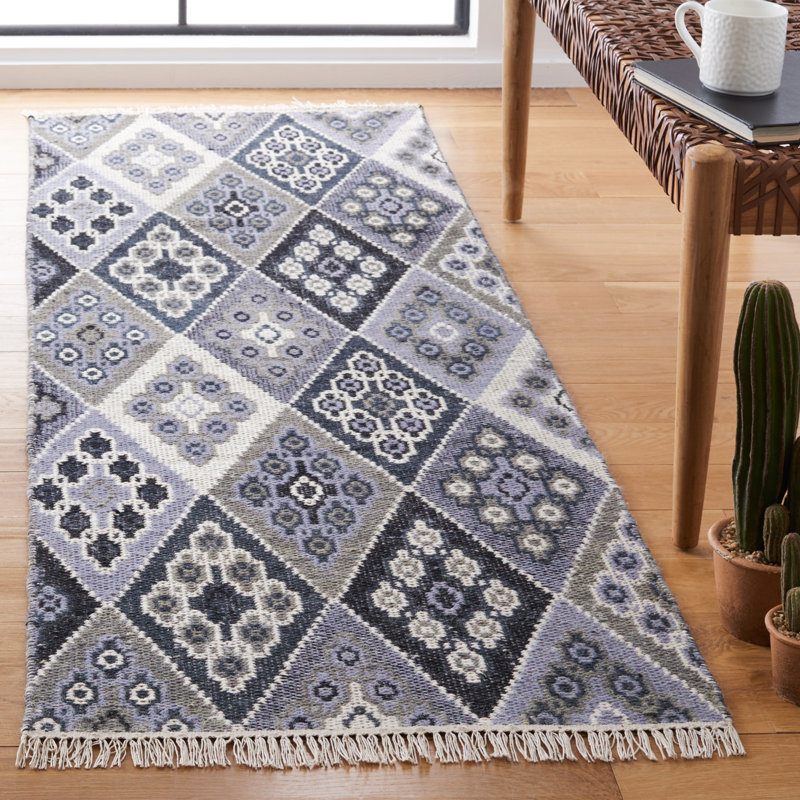 Alsa Flat Weave Wool Geometric Rug, Runner 2'3" x 7'