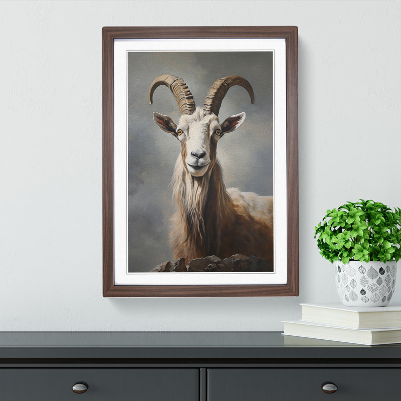 Goat Hard Edge Painting - Framed Print