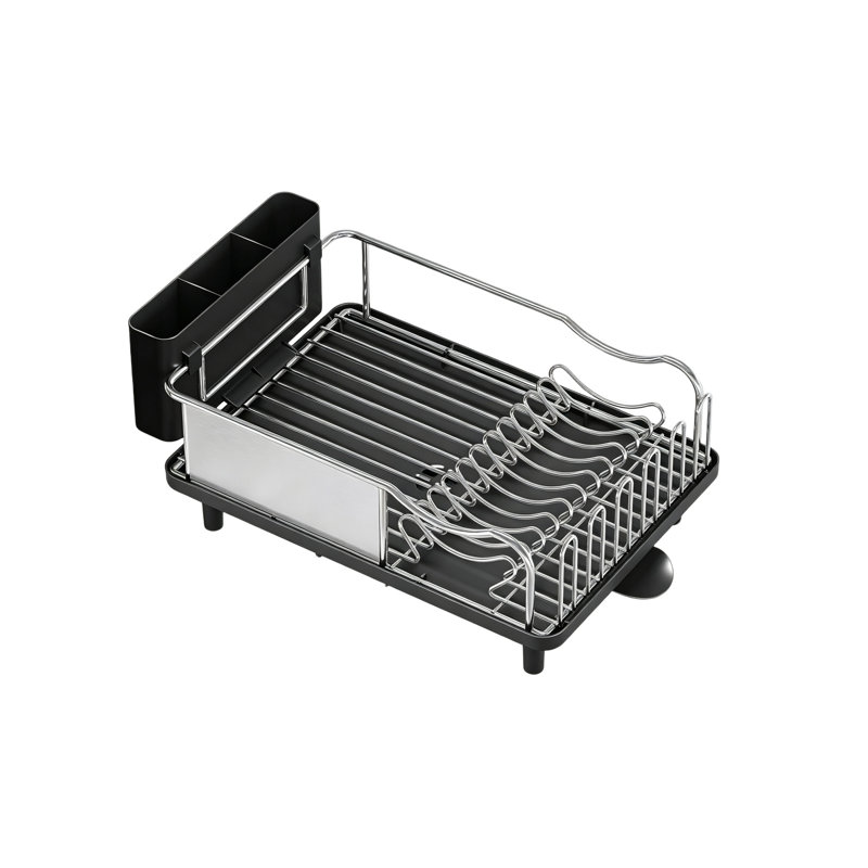 16 X 51 X 32 cm Stainless Steel Dish Drainer Rack, Black