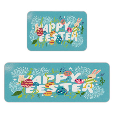 Happy Easter, Kitchen Mats Set of 2