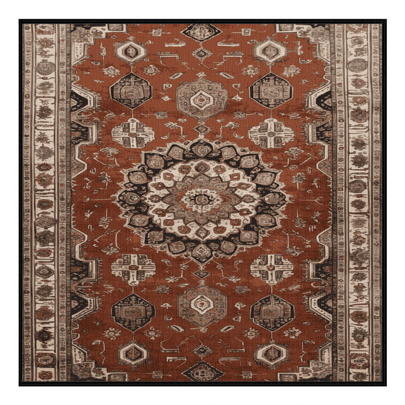 Tapis brun lavable à la machine, Carré 3 pi