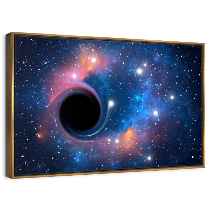 Trou noir dans l'espace, Cadre flottant doré, 40 po x 27 po