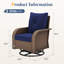 Chaise de patio pivotante à dossier haut en osier toutes saisons avec coussins All Weather