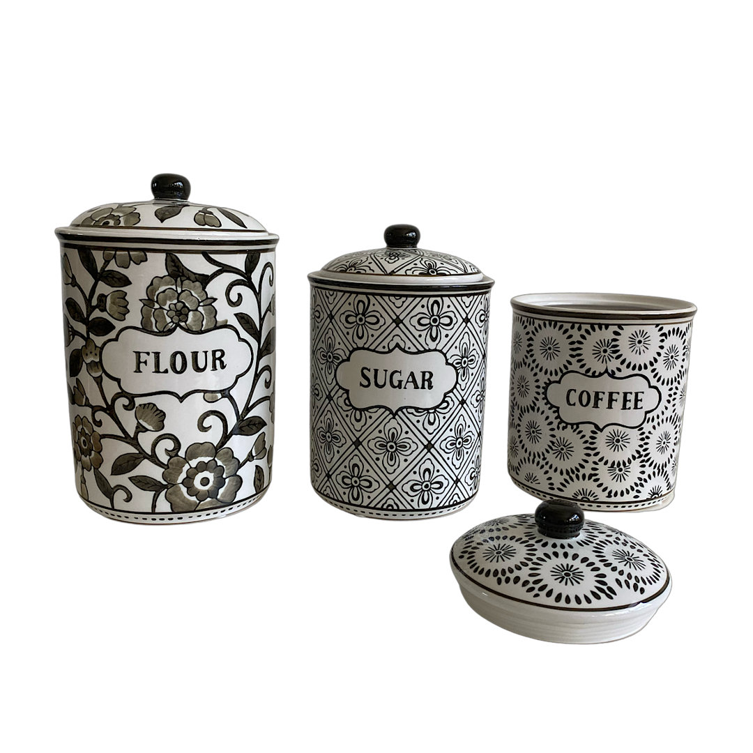 Ceramic / Porcelain Canister - Set of 3 Canora Grey