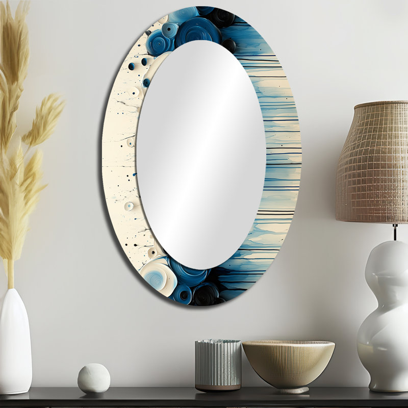 Miroir mural ovale Drip Paint, 36 po x 24 po