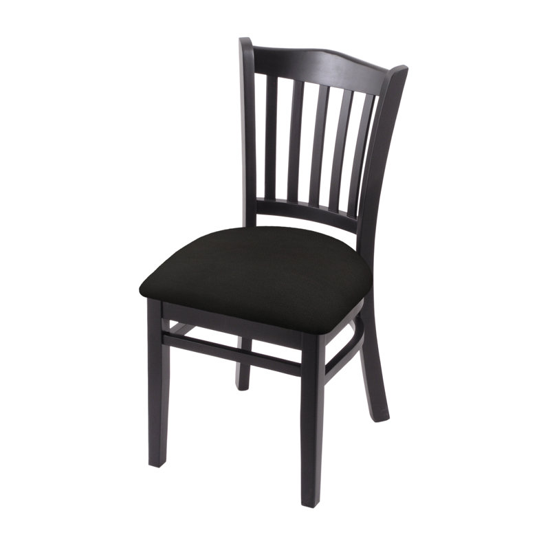 Hampton 18'' H Upholstered Beech Side Chair, Black, Canter Espresso