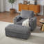 Fauteuil inclinable simple en velours côtelé de 42,5 pouces avec coussin de dossier, porte-gobelet, repose-pieds de rangement, canapé de salon confortable et profond-2042880590