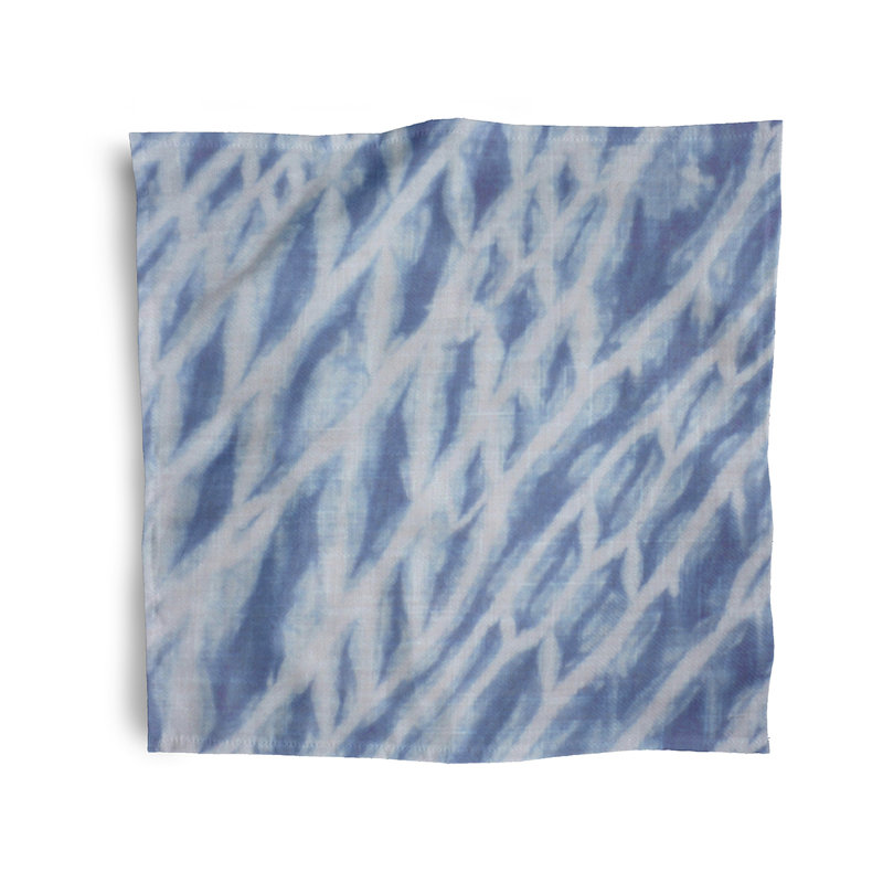 Abdulrazak Polyester Abstract Square Napkin, Blue