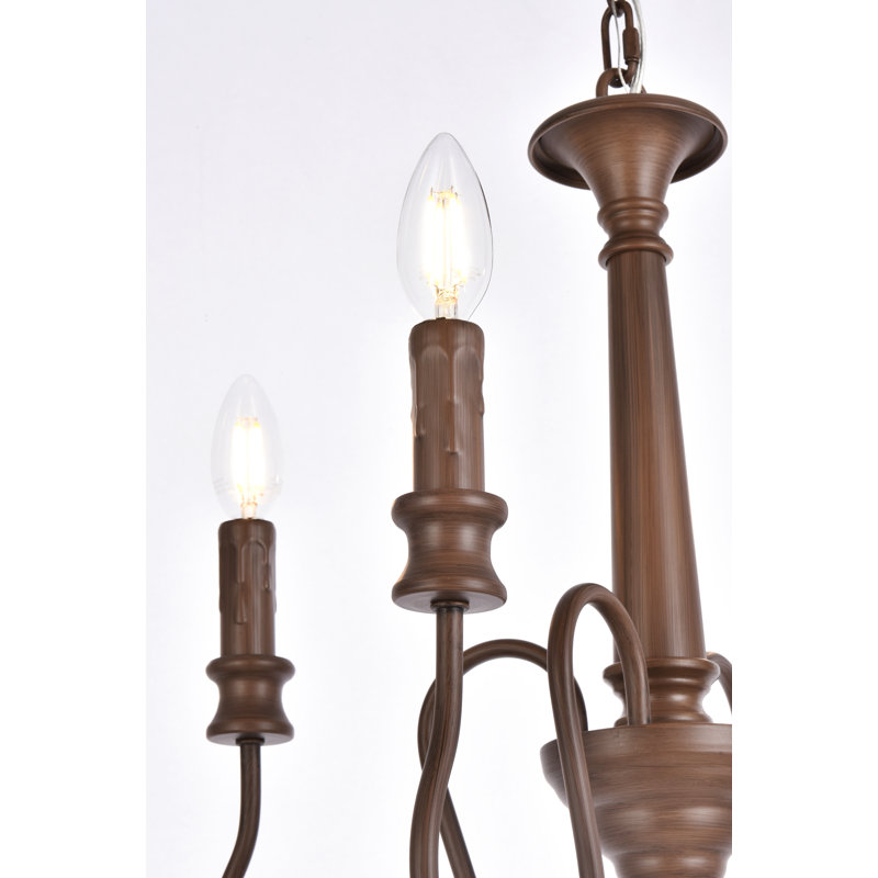 Aurianne Candle Style Traditional Chandelier, Weathered Oak, 90" H x 31" W x 31" D