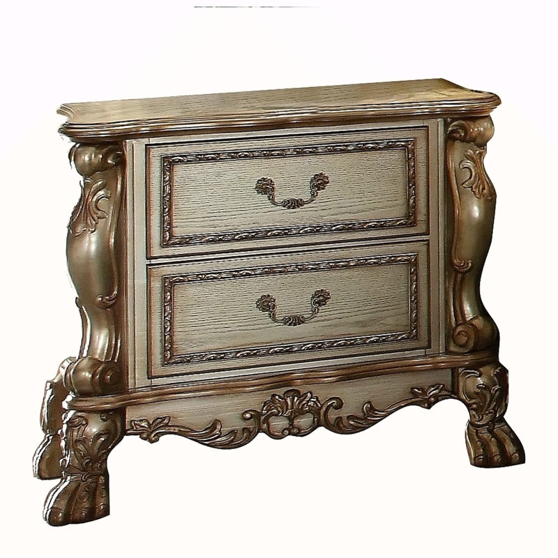 Table de chevet 2 tiroirs Gold Patina