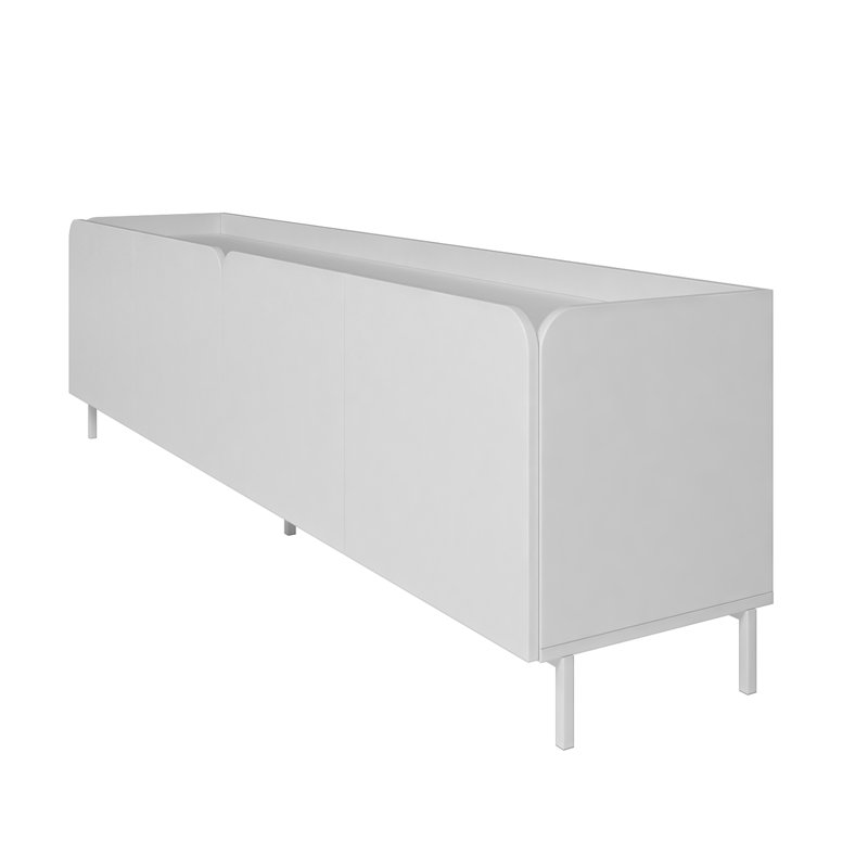 Bogardus White Mid-Century Modern TV Stand with Cabinets