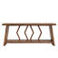 Console extra longue 70,9 pouces avec tablettes de rangement à 2 niveaux, design industriel rustique pour le salon et le couloir