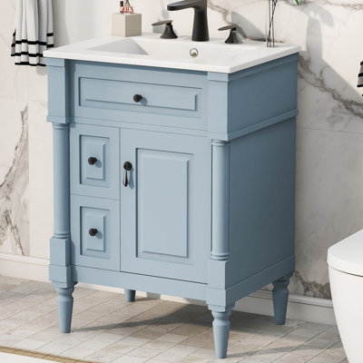 24'' Bathroom Vanity With Ceramic Sink Top