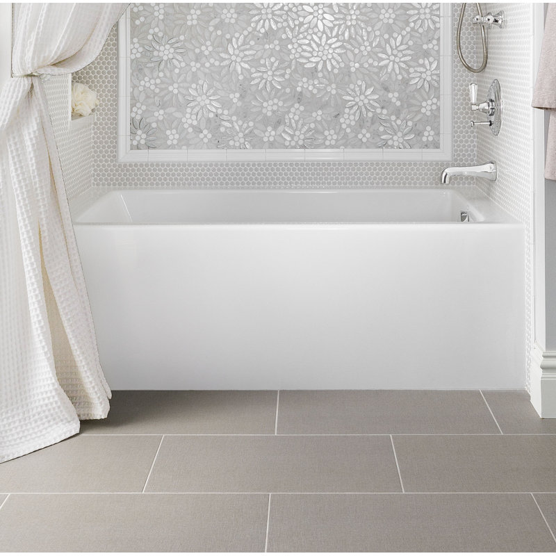 Sydney 60'' x 34'' Soaking Acrylic Bathtub, White, Right, White