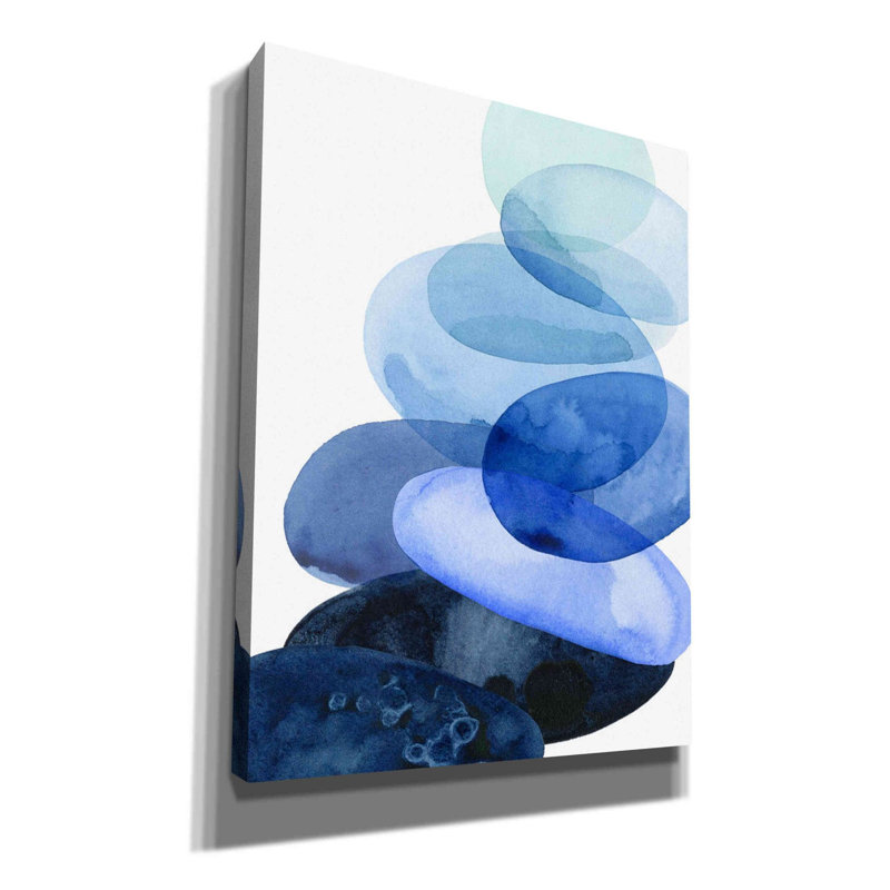 «River Worn Pebbles I» par Grace Popp, reproduction d'art sur toile tendue, H 54 po x l 40 po x P 1,5 po