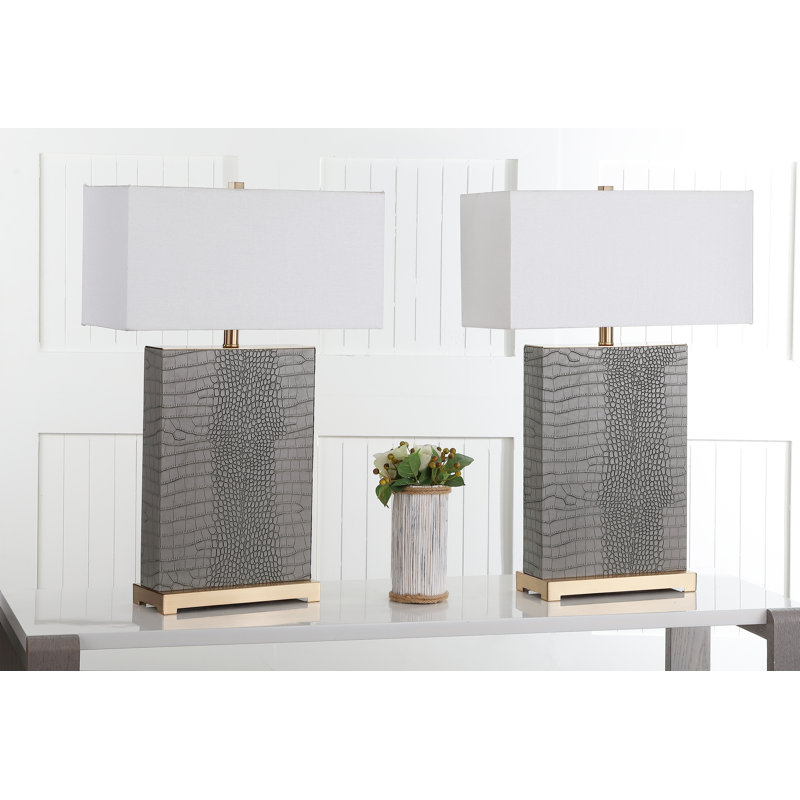 Angelinea Metal Table Lamp, Grey