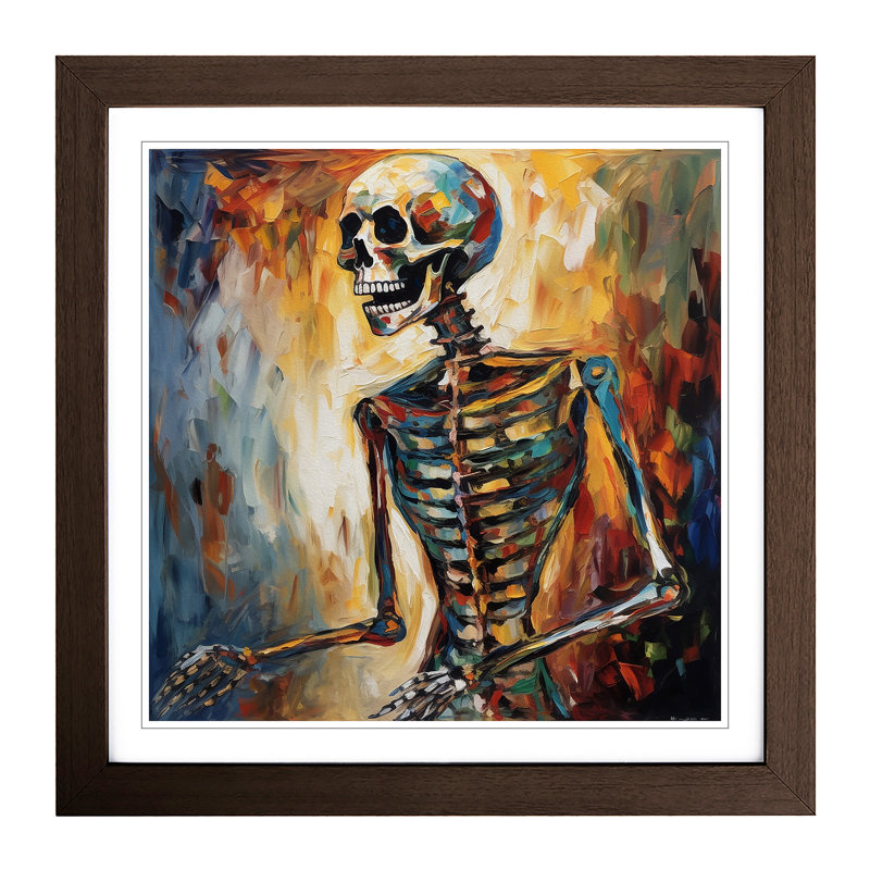 Skeleton Expressionism - Single Picture Frame Print on Wood