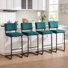 Franca Low Back Tufted Velvet Upholstered Counter/Bar Stool With Steel Sled Frame(Set of 4)