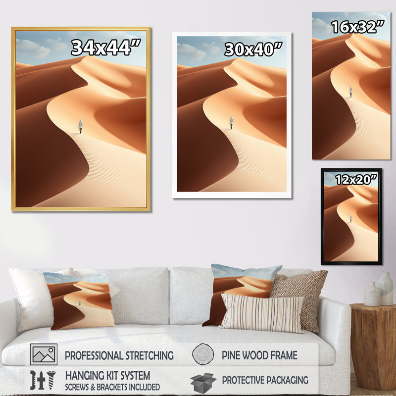 " Egypt Desert Mirage I ", Wrapped Canvas, 32" H x 16" W x 1" D