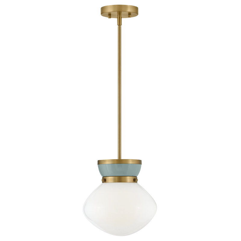 Luminaire suspendu 1 lumière Vanessa, Or / Bleu