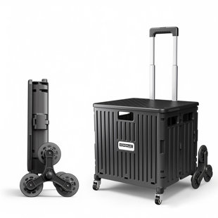 Panier à roulettes pliable Viviendo 65L, noir