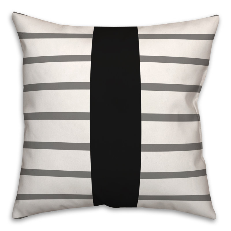 Abstract Outdoor Throw Pillow, Gray, 16" x 16"
