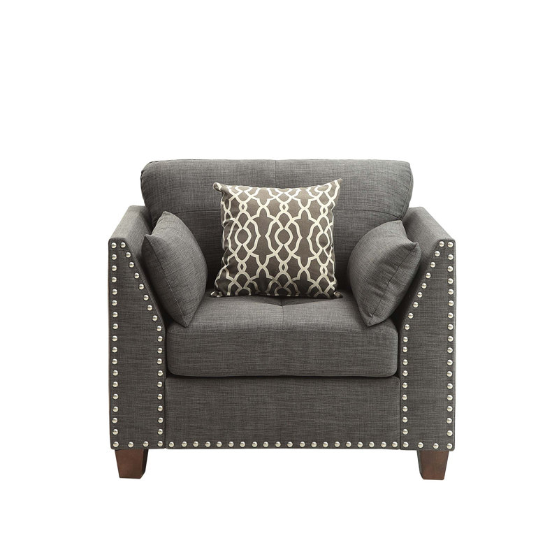Chaise en lin Laurissa avec 3 coussins