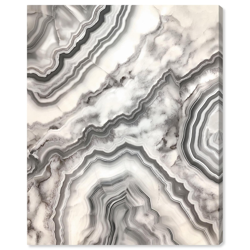 «Silvered Sediment Canvas Geode Art Prints» par Art Remedy, H 36 po x l 30 po, Toile tendue
