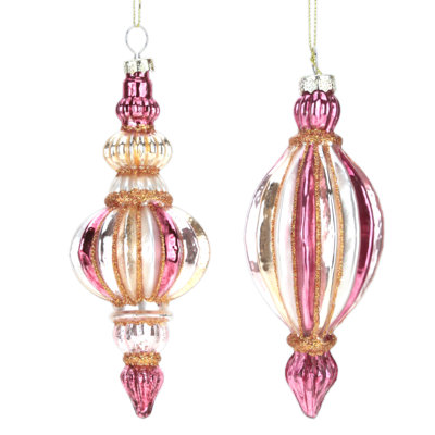 Ensemble d'ornement rayé Fancy Teardrop - 6 pouces
