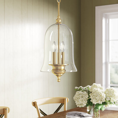 Laurel 3 Light Glass Steel Dimmable Pendant