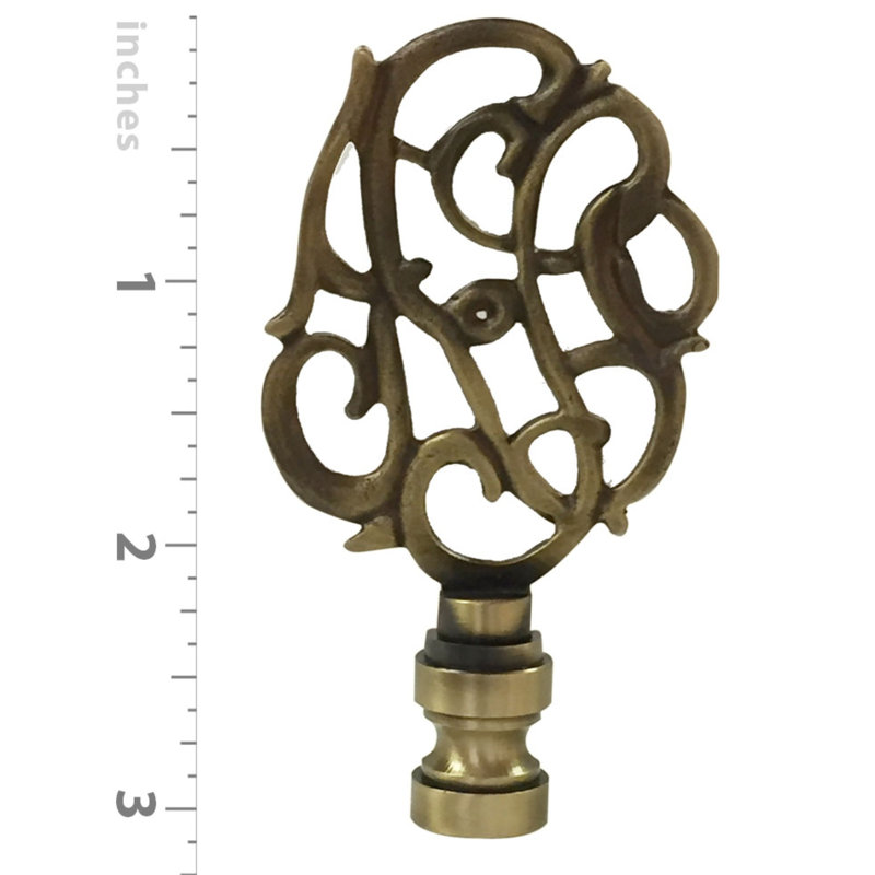 Faîteau lampe florale sculptée à la main, Laiton antique