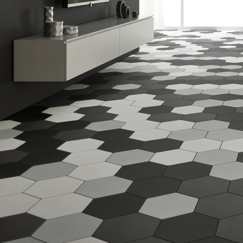 Carreau de plancher et hexagone 10 "x 11" Toscana, Blanco / blanc