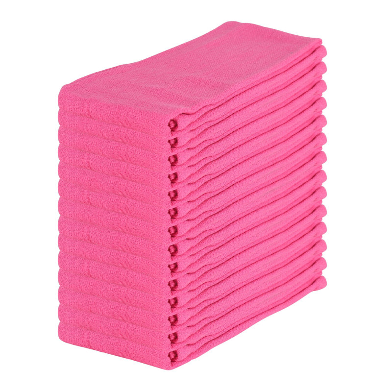 Huck 12-Piece Cleaning Cloths, Pink