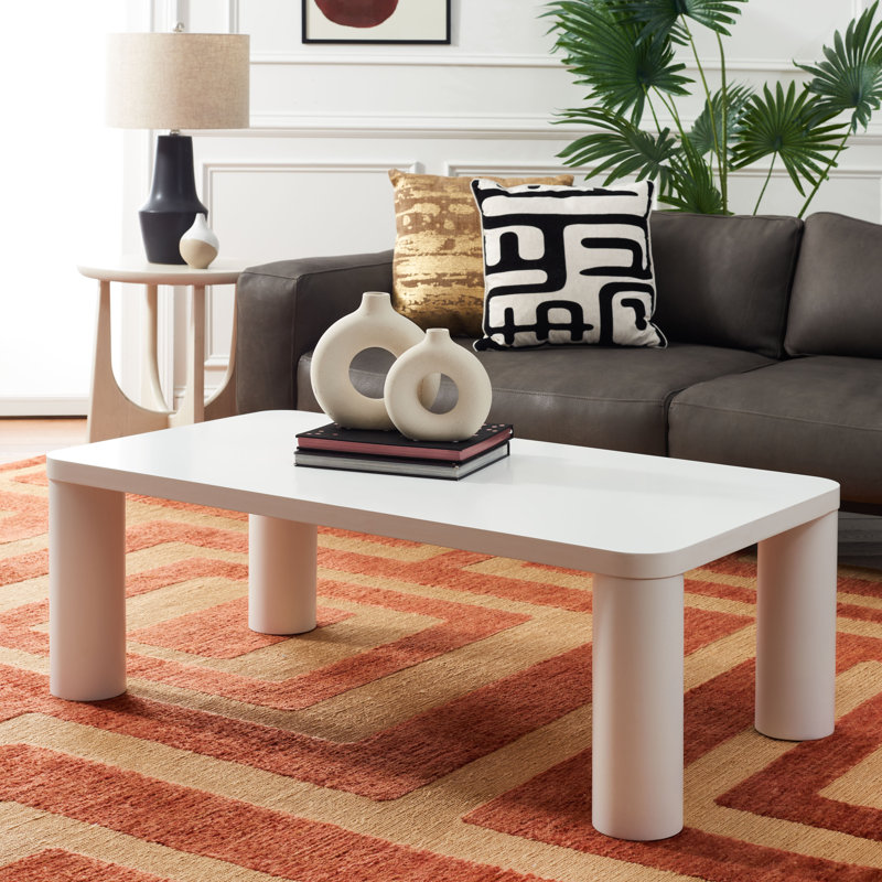 Table basse Patricio, H 16,14 po x L 48,03 po x l 25,98 po, Blanc