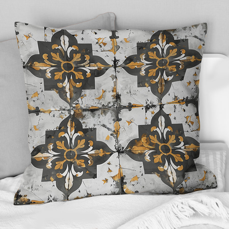 Coussin Rustic Tiles I - Farmhouse, H 16 po x l 16 po