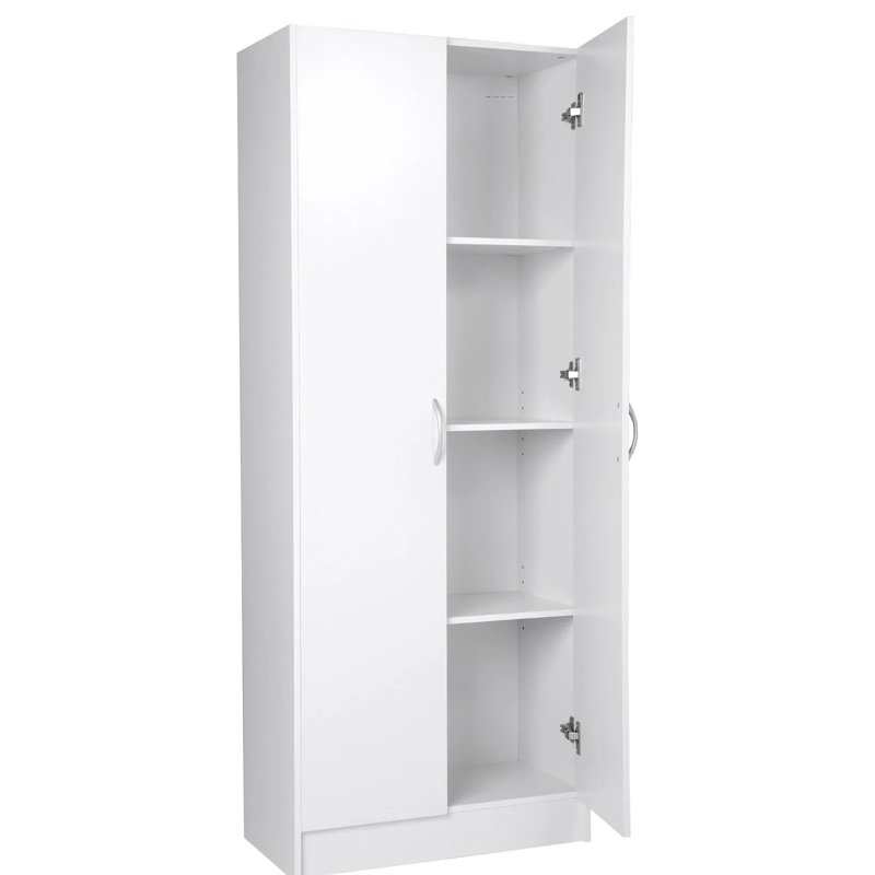Armoire de cuisine, armoire de rangement de 60 po de hauteur, armoire de rangement autoportante de 110 lb avec 3 tablettes (2 réglables), garde-manger en bois d'ingénierie pour la cuisine, la salle à manger