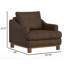 Fauteuil décoratif Olum, 1 coussin décoratif, similicuir brun foncé moderne