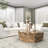 Driftwood Handmade Stacked Collage Living Room Coffee Table with Tempered Glass Top