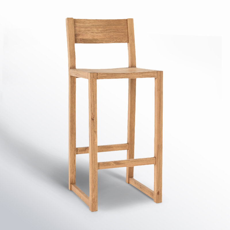 Modica Solid Wood Stool, Natural Brown, Bar Stool (30" Seat Height)