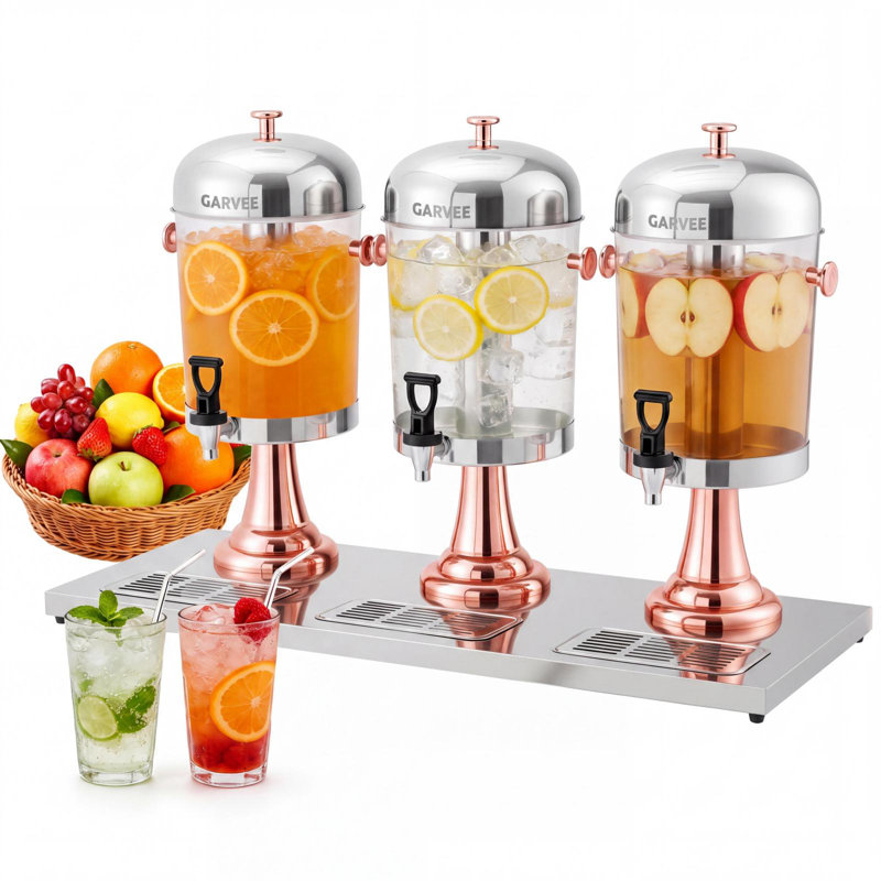 Distributeur de boissons en acier inoxydable 6,6 gallons avec noyau de glace