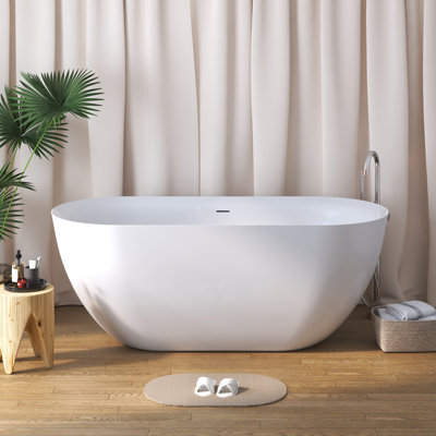 63" x 30" Freestanding Acrylic Bathtub