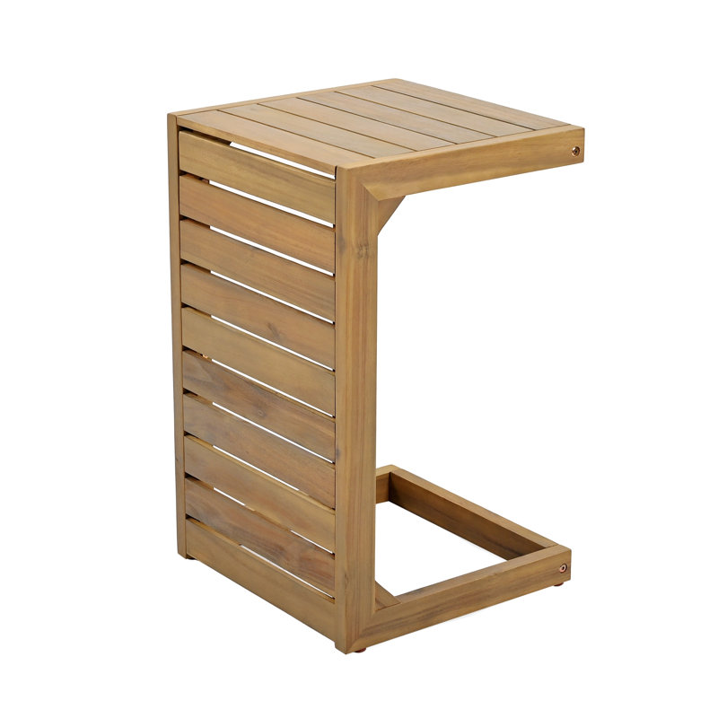 C-Shape End Table, Brown