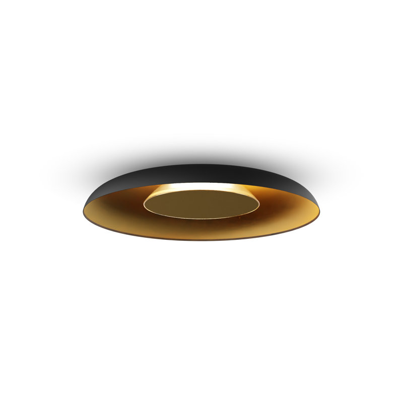 Ramen LED Flush Mounted Sconce, 3.5" H x 24" W x 24" D, Brass/Matte Black/Gold