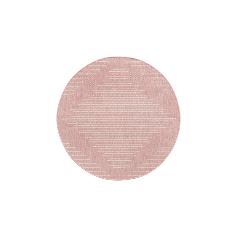 Striped Indoor / Outdoor Rug, Round 4'