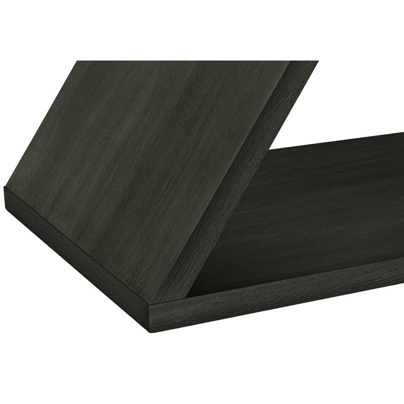 Table d'appoint étroite en placage foncé pour rangement de salon, chambre à coucher de 24 po